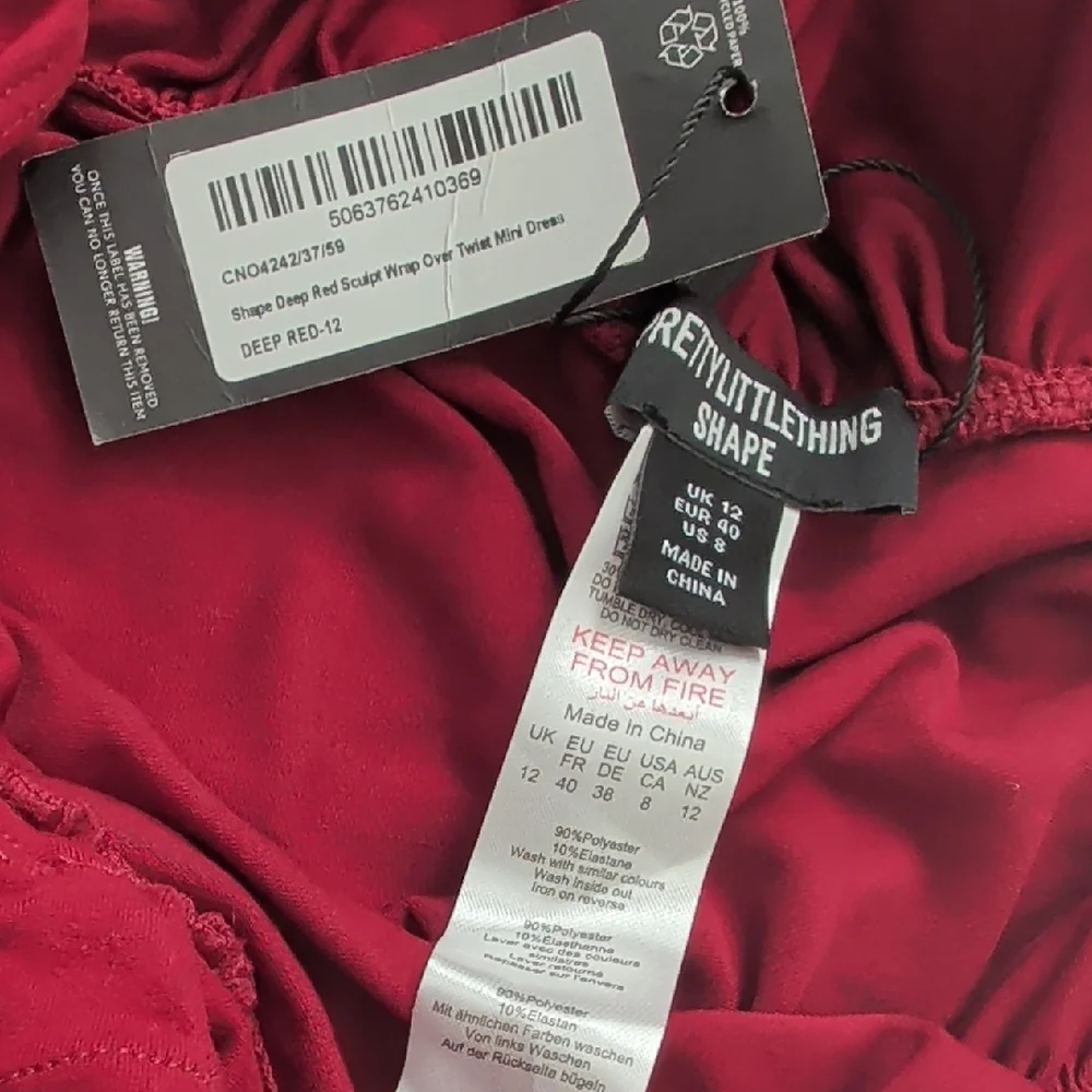 PrettyLittleThing Ruched Wine Red Mini Dress - Picture 5 of 5